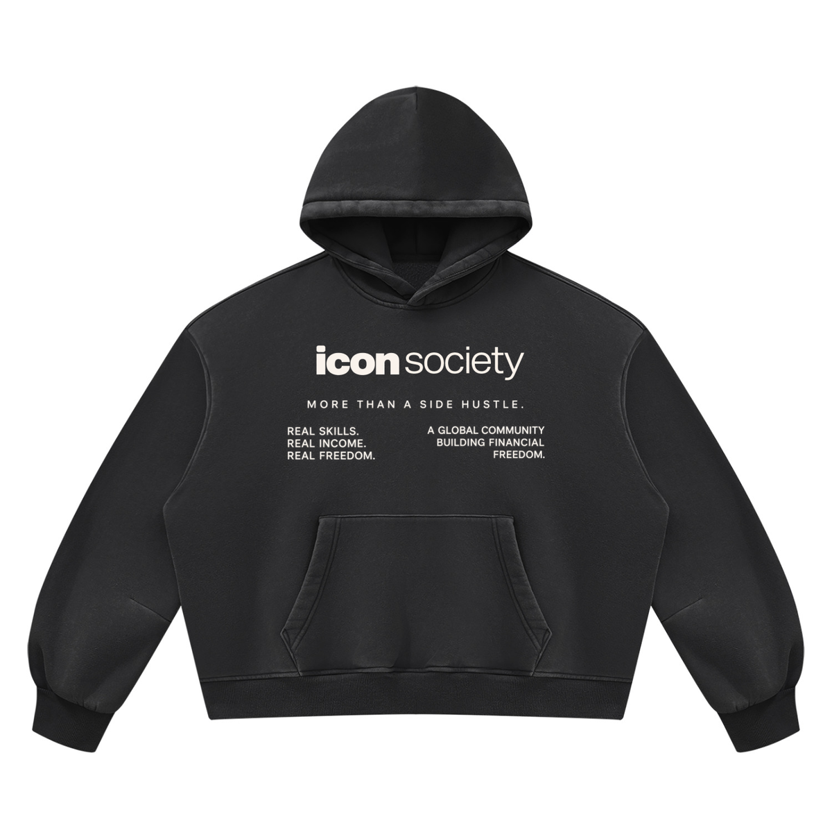 Icon Society Unisex Vintage Wash Boxy Fleece Hoodie