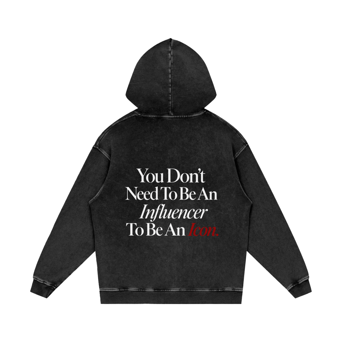 Snow Washed Loose Cotton Hoodie